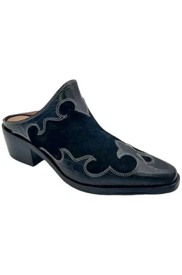 Donald Pliner Mindy Calf Suede Womens Slip On Mule Black - Image 1 of 3