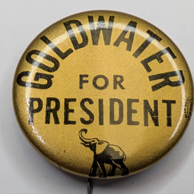 Prendedor de botón Barry Goldwater 1964 para presidente elefante republicano de colección E5 Foto 1 de 3
