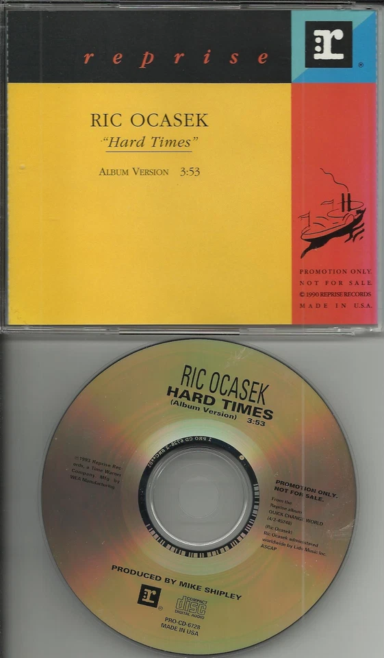 The Cars RIC OCASEK hard Times RARE RADIO PROMO DJ CD Single 1993 Foto 1 de 1