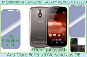 3 x anti-reflex matte display protection slide for Samsung GALAXY Nexus GT I9250 mobile phone