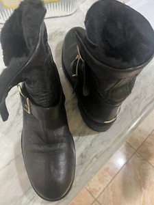 Jimmy Choo Women's Size 40.5 Moto Biker Lined Leather Boots Black - Picture 1 of 9