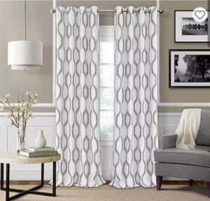 2, JCP, Renzo Grommet Panel Slate Gray, 52" X 84" Elrene Home Fashions NIP - Picture 1 of 3