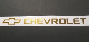 Chevrolet and Bowtie vinyl sticker decal 425mm x 35mm in Gold Chrome - Foto 1 di 12