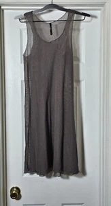 Vestido sin mangas transparente de malla Porto San Francisco talla 1 pequeño marrón elástico capas - Imagen 1 de 3