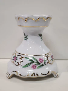 VINTAG: HUNGARIAN HOLLOHAZA CERAMIC CANDLE HOLDER - HAND PAINTED - 2 AVAILABLE - Picture 1 of 9