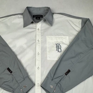 Camisa De Colección FUBU Para Hombres 2XL Gris Fútbol Suelta Gráfico Y2K Ropa de Calle Abotonada - Imagen 1 de 17