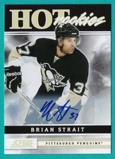 2011/12 Score Signatures card # 531 of Brian Strait of the Pittsburgh Penguins