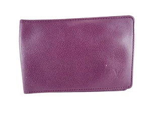 LOUIS VUITTON Taiga Card Pass Holder Case Purple - Picture 1 of 12