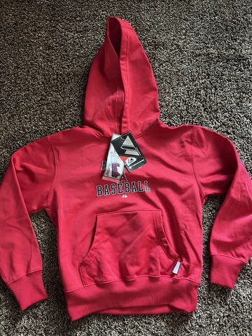 Majestic Anaheim Angels "Property Of" Youth Therma Base Hoodie Jacket Medium Cover