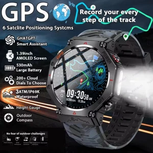 ChatGPT AI assistant Smart Watch 3ATM Waterproof GPS Compass Sports Smartwatch - Picture 1 of 17