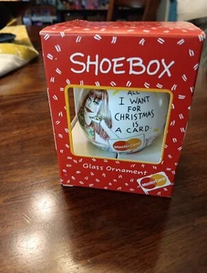 De colección 1992 Hallmark - Caja de zapatos Mastercard adorno de vidrio baile de Navidad - Imagen 1 de 8