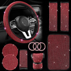 Juego de accesorios de coche Bling de 11 piezas, juego de accesorios de coche Bling para mujer, Bling Stee - Imagen 1 de 12