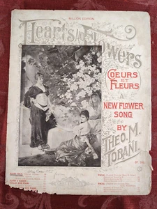 RARA Partituras Corazones y Flores Flor Canción Theo M Theodore Moses Tobani - Imagen 1 de 1