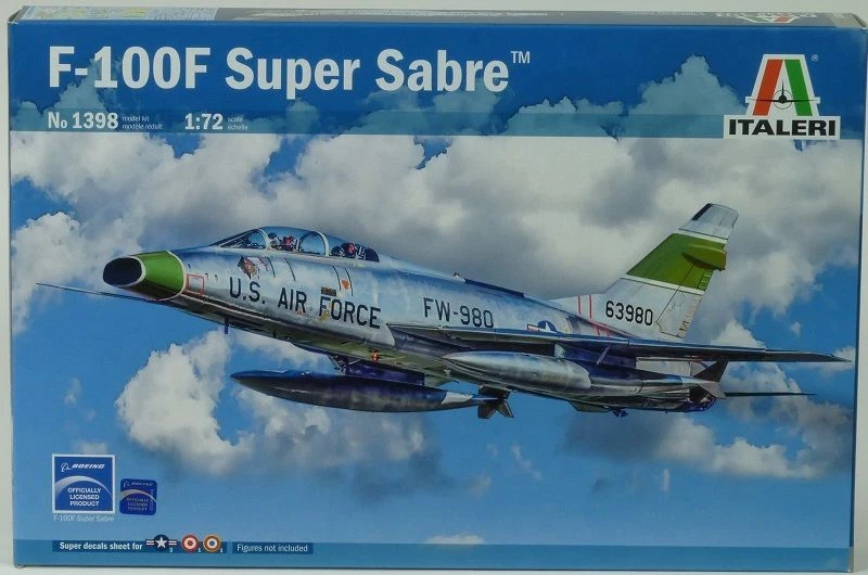 ITALERI 1:72 KIT IN PLASTICA AEREO F 100F SUPER SABRE LUNGHEZZA 19,9 CM ART 1398 - Immagine 1 di 1