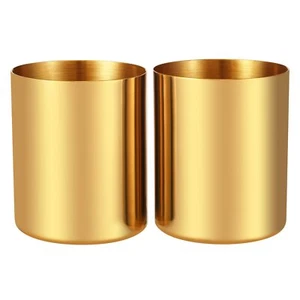 2 Pack Stainless Steel Pen Holders for Desk Pencil Cup Organizer - Picture 1 of 7