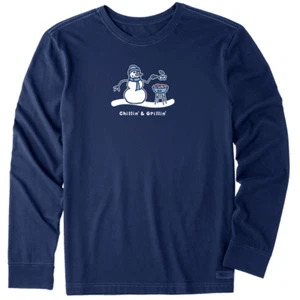 NEU MIT ETIKETT LIFE IS GOOD HERREN L/S VINTAG CRUSHER T-SHIRT SCHNEEMANN .. ""CHILLIN & GRILLIN"".. (XXL) - Bild 1 von 3