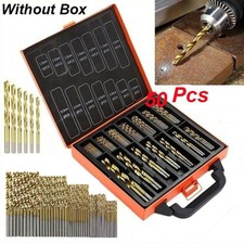 50Pcs Titanium Ti-N Drill Bit Set Twist Coated HSS Wood Metal Kit 1.5-3MM mM