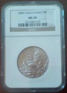 2008 S Bald Eagle Commemorative 50C (Half Dollar) Coin, NGC: MS 70. 2531080-039 - Picture 1 of 2