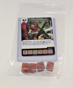 Marvel Dice Masters Deadpool * EVIL DEADPOOL * RARE Uncommon Set CUR 4 dice - Picture 1 of 1