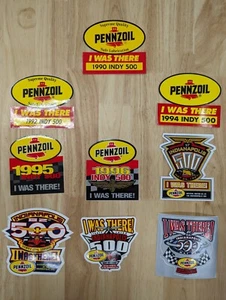 Indianapolis 500 Pennzoil I Was There Decals..Lot Of 9 Different Years. New - Picture 1 of 5