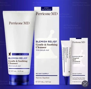 Perricone MD Blemish Relief Targeted Spot Treatment & Gentle Soothing Cleanser - Picture 1 of 4