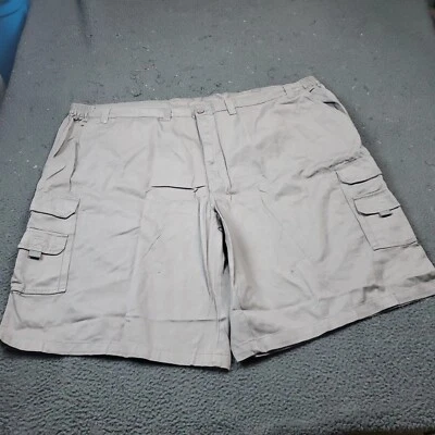 KingSize Cargo Shorts Big Tall Mens Size 60 Gray Chino Khaki Cotton - Image 1 of 4