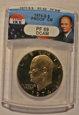 1974-S Clad Eisenhower Dollar ANACS PF69 DCAM No Reserve - Image 1 of 2