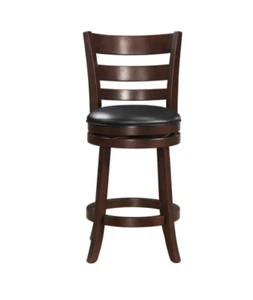 Chair Counter SWIVEL BAR STOOL Dining Seat Pub Kitchen Padded High Back Black - Picture 1 of 3