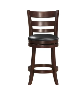 Chair Counter SWIVEL BAR STOOL Dining Seat Pub Kitchen Padded High Back Black - Image 1 of 3