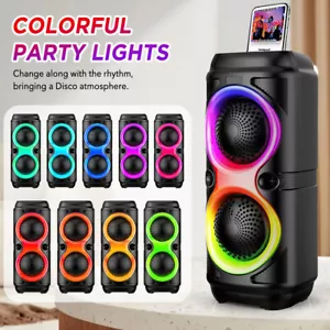 2000W Portable FM Bluetooth Speaker Heavy Bass Sound System Party with MIC - Picture 1 of 18