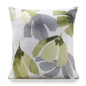 Set of 4 Green Grey Floral 18" Washable Reversible Cushion Covers £12.99 - Picture 1 of 1