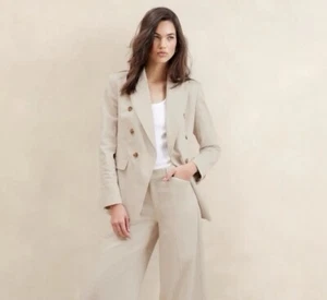 NWT Banana Republic 6P Icon Blazer Stretch Cotton Double Breasted - Picture 1 of 14