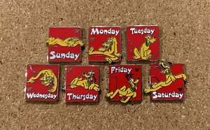 2013 Disney Tage der Woche Pluto versteckte Mickey Pin Set, vollständiges Set von 7!!! - Bild 1 von 2
