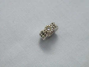 PANDORA 791224CZ SILVER SPARKLING FOREST FLOWER TWICE AS NICE SPACER CHARM      - Picture 1 of 12