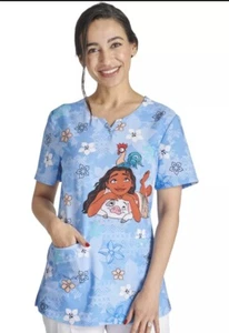 Moana Cherokee Scrubs Tooniforms Disney V Neck Top TF761 MHBB - Picture 1 of 4