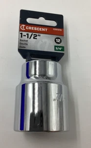 Crescent CDS101N Full Polish Chrome 3/4 in. Drive 12-Point SAE Socket 1-1/2 in. - Picture 1 of 4