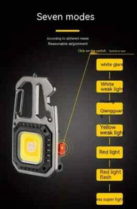 (2) Linterna Llavero Recargable Mini Plateada LED COB Super Brillante 800 Lúmenes - Imagen 1 de 17