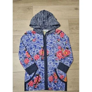 Sudadera con Capucha De Colección Free People Tejido Waffle Cremallera Y2K Floral Casa de Campo Core Talla Pequeña - Imagen 1 de 4