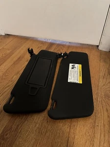 2008-2014 Mercedes C350 C300 Left and Right Black Vinyl Sun Visor Set Pair OEM - Picture 1 of 12