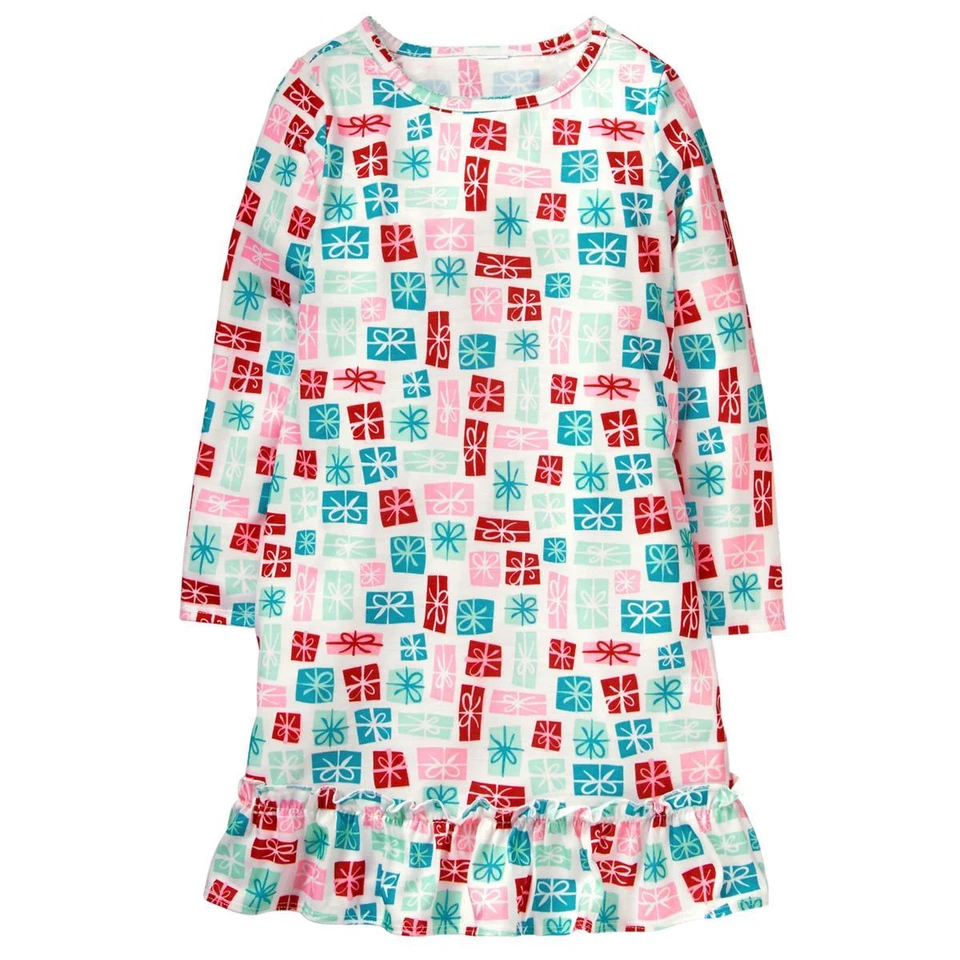 Gymboree 7 8 10 12 regalos camisón vacaciones manga larga regalos rojo rosa nuevo con etiquetas Foto 1 de 1