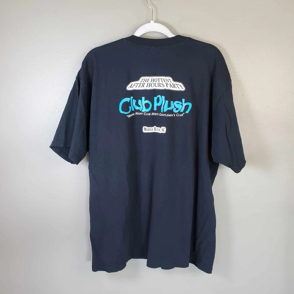 Vintage Club Plush Penthouse Club T Shirt Gentlemans Club RARE 90s Y2K XL Myrtle - Image 1 of 4