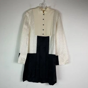 Alexander McQueen NWOT Jacquard Mini Dress Ivory Black Size 2 - Picture 1 of 13