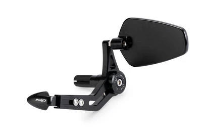 Puig Pro Left Hand Clutch Lever Protector Guard with Mirror Black / Black - Image 1 of 4