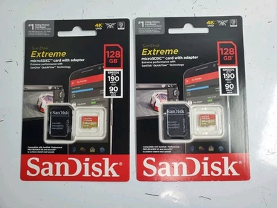 Lote 2 tarjetas microSDXC SanDisk Extreme 128 GB con adaptador NUEVO Precintado Foto 1 de 4