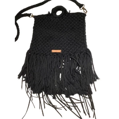 Узлы и дерево вязаный черный кошелек - Western, уникальный, богемное бахрома - Изображение 1 из 4