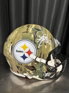 Casco Beckett Pittsburgh Steelers Tory Polamalu Firmado Auténtico Tamaño Completo Camuflado - Imagen 1 de 4