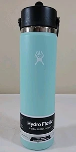 Hydro Flask Wide Mouth Flex Straw Cap Water Bottle Dew 24Oz colder Hotter longer - Picture 1 of 6