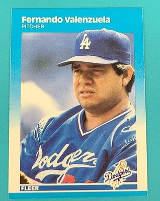 1987 Fleer    #457 Fernando Valenzuela Los Angeles Dodgers Baseball Card B5 - Image 1 of 2
