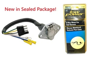 NUEVO 4-Plano Vehículo a 6 Vías Metal Redondo Cableado Adaptador Enchufe y Cable 74183 - Imagen 1 de 4