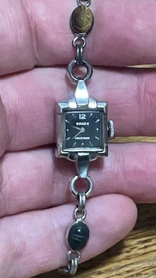 Gruen Precision Women’s Wristwatch White Gold Filled Case & Egyptian Scarab Band - Image 1 of 4